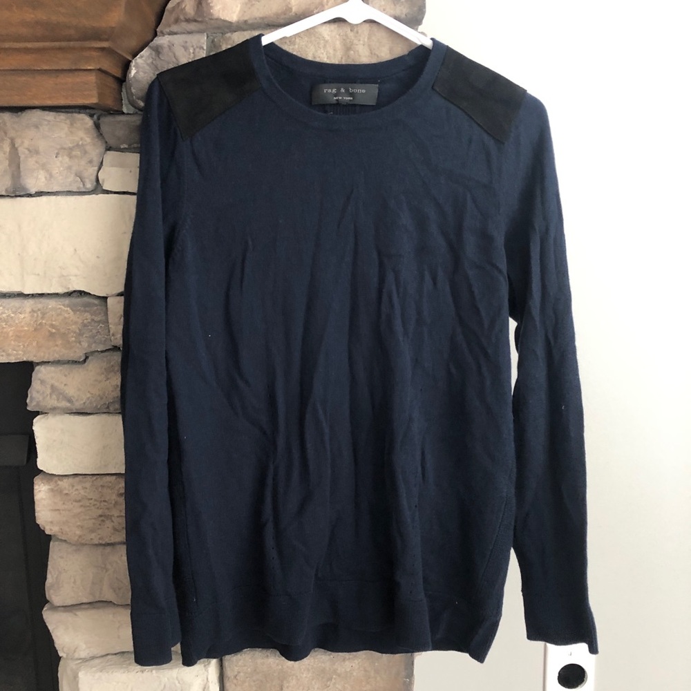 rag & bone Midnight Blue Sweater with Black Accents